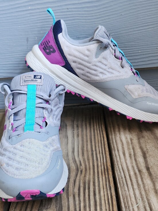 New Balance Shoes - New Balance Nitrel v3 Trail Running Shoes Nomen's Gray Purple Teal Size 9